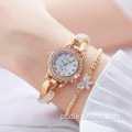 Relógio de luxo BS-FA1531 Fashion Rose Gold Strass Cross